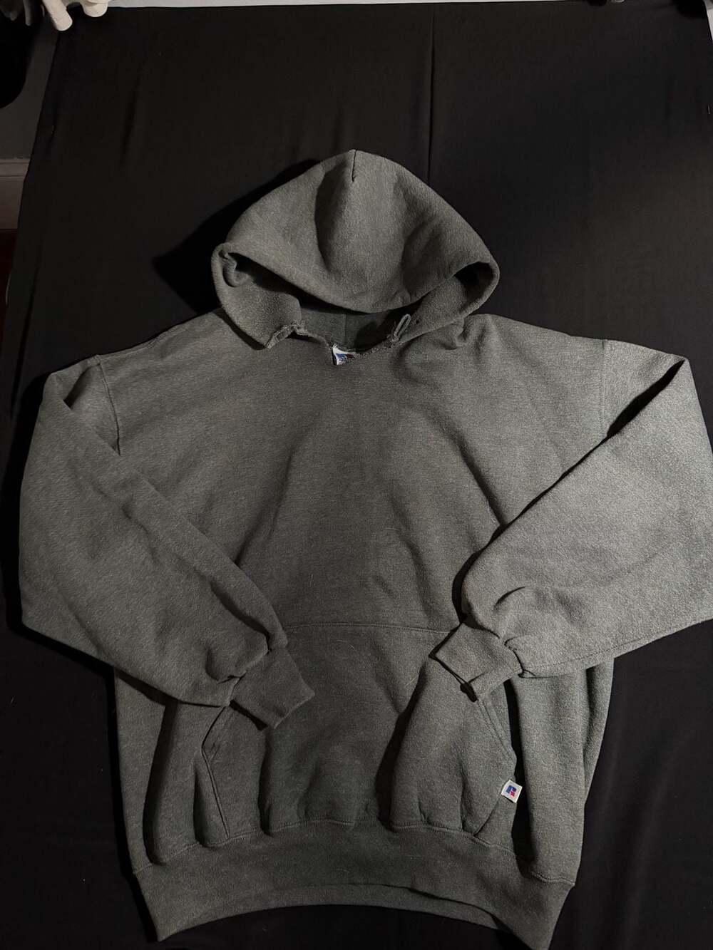 Vintage Russell Athletic Charcoal Grey Pullover Hoodie XL